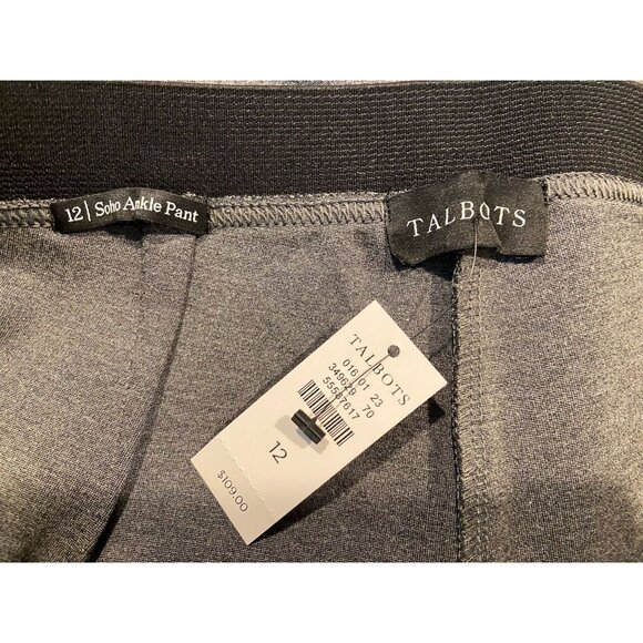 NWT Talbots Soho Ankle Pants Skinny Pull On Gray Size 12 New - Picture 3 of 5
